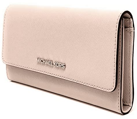 purple michael kors jet set travel large trifold leather wallet|michael kors crossgrain wallet.